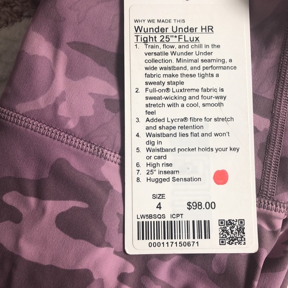 LuluLemon Wunder Under HR Tight 25” FLux - Picture 5 of 5
